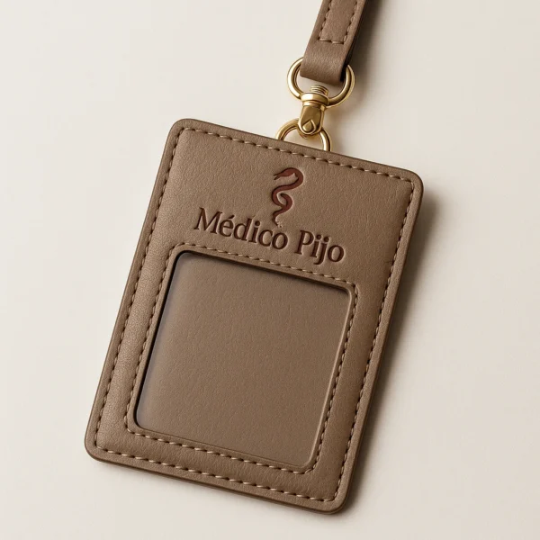 Médico Pijo Portacredenciales Premium Cuero Vegano